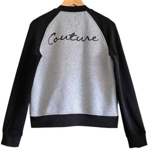 JUICY COUTURE “COUTURE” Graphic Full Zipper Colorblock Varsity Bomber Jacket L